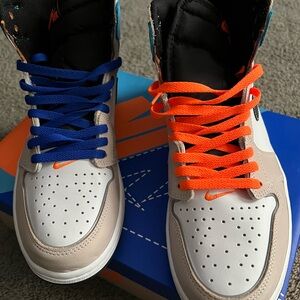 Nike Kids' High-Top Sneakers - Blue and Orange